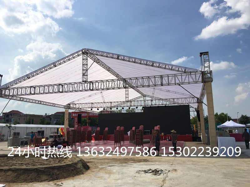 广州铝架帐篷搭建舞台灯光音响租赁